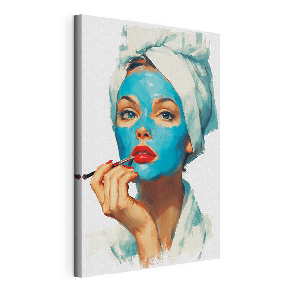 Tableaux Femme portant un masque bleu sur le visage (UGS : s49316) Tableaux Tableaux Femme portant un masque bleu sur le visage (UGS : s49316)