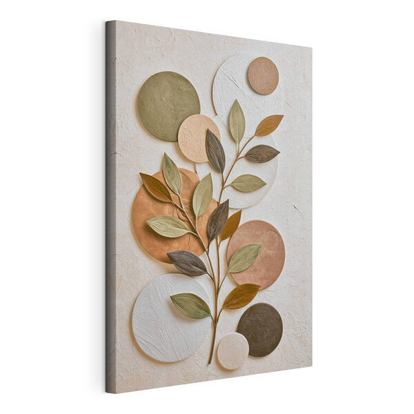 Tableaux Plante avec des feuilles et des cercles (UGS : s49410) Tableaux Tableaux Plante avec des feuilles et des cercles (UGS : s49410)