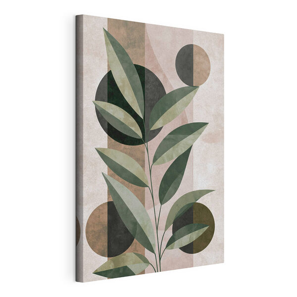 Tableaux Tableaux Plante avec des feuilles et des cercles (UGS : s49415)