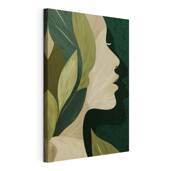 Tableaux Tableaux Visage de femme orné de feuilles (UGS : s49431)