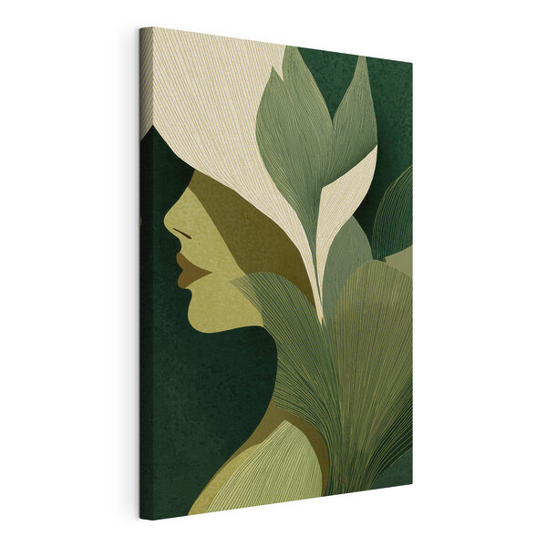 Tableaux Tableaux Visage de femme orné de feuilles (UGS : s49432)