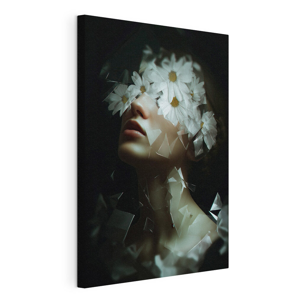 Woman with flowers on her face Woman with flowers on her face