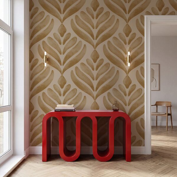 Motif de feuilles sur fond beige Motif de feuilles sur fond beige