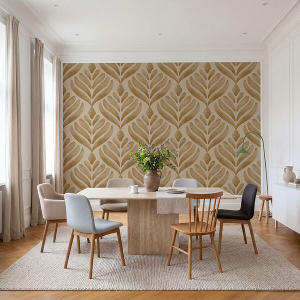 Motif de feuilles sur fond beige Motif de feuilles sur fond beige