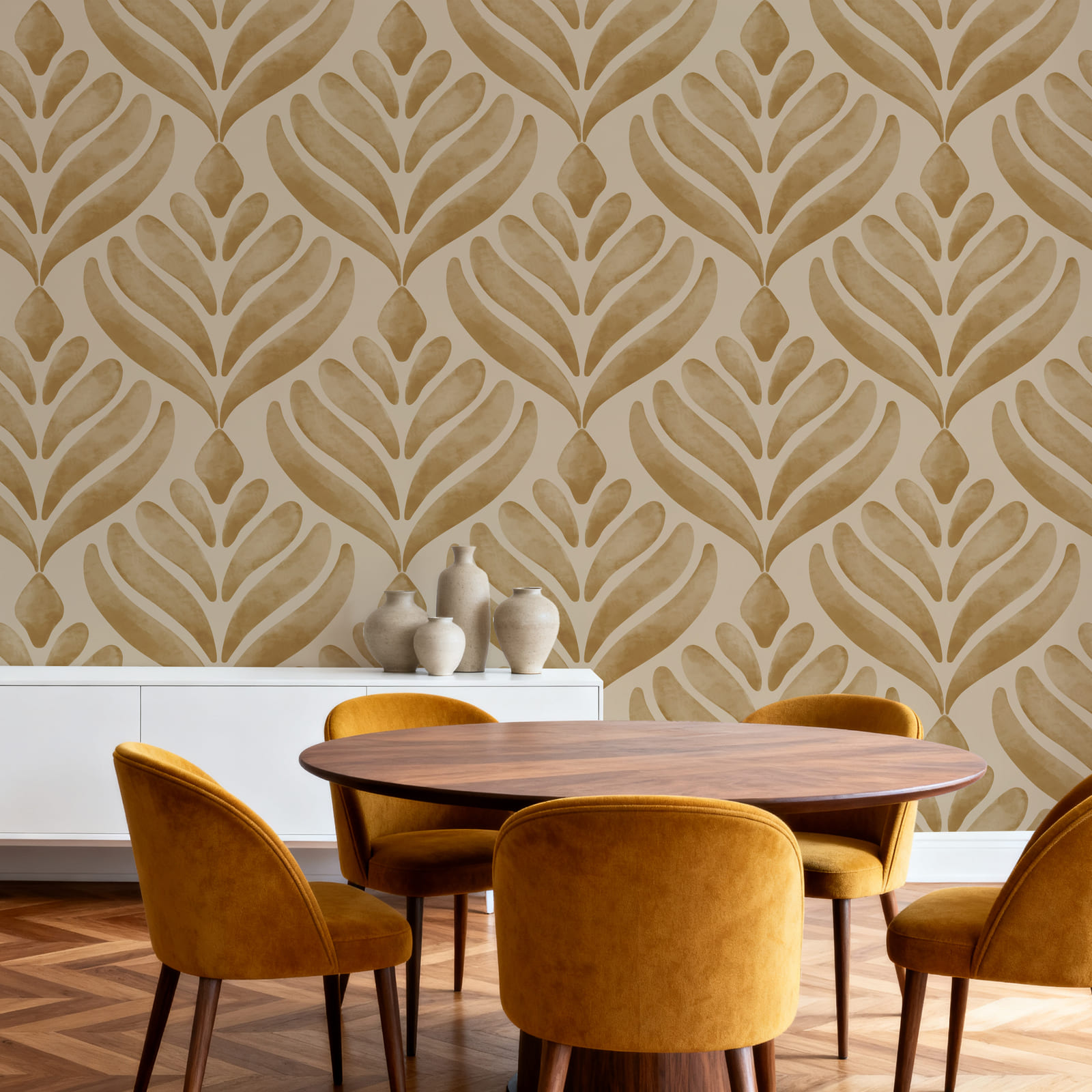 Motif de feuilles sur fond beige Motif de feuilles sur fond beige