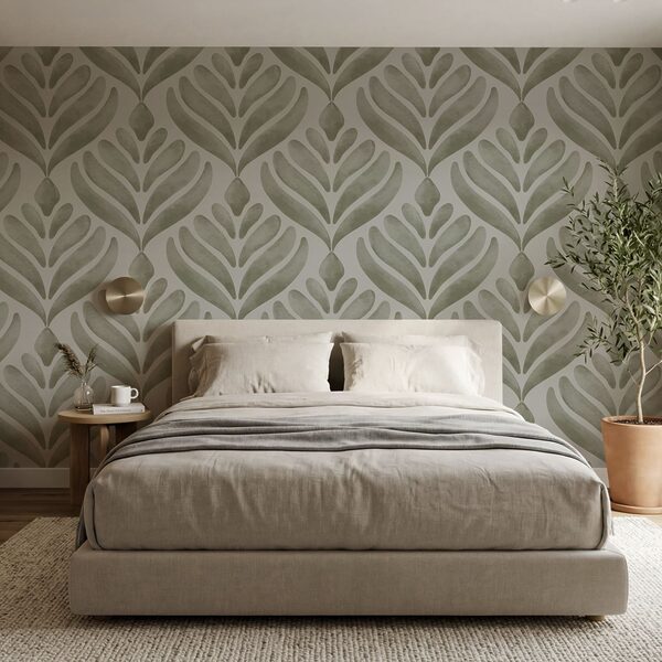 Motif de feuilles sur fond gris Motif de feuilles sur fond gris