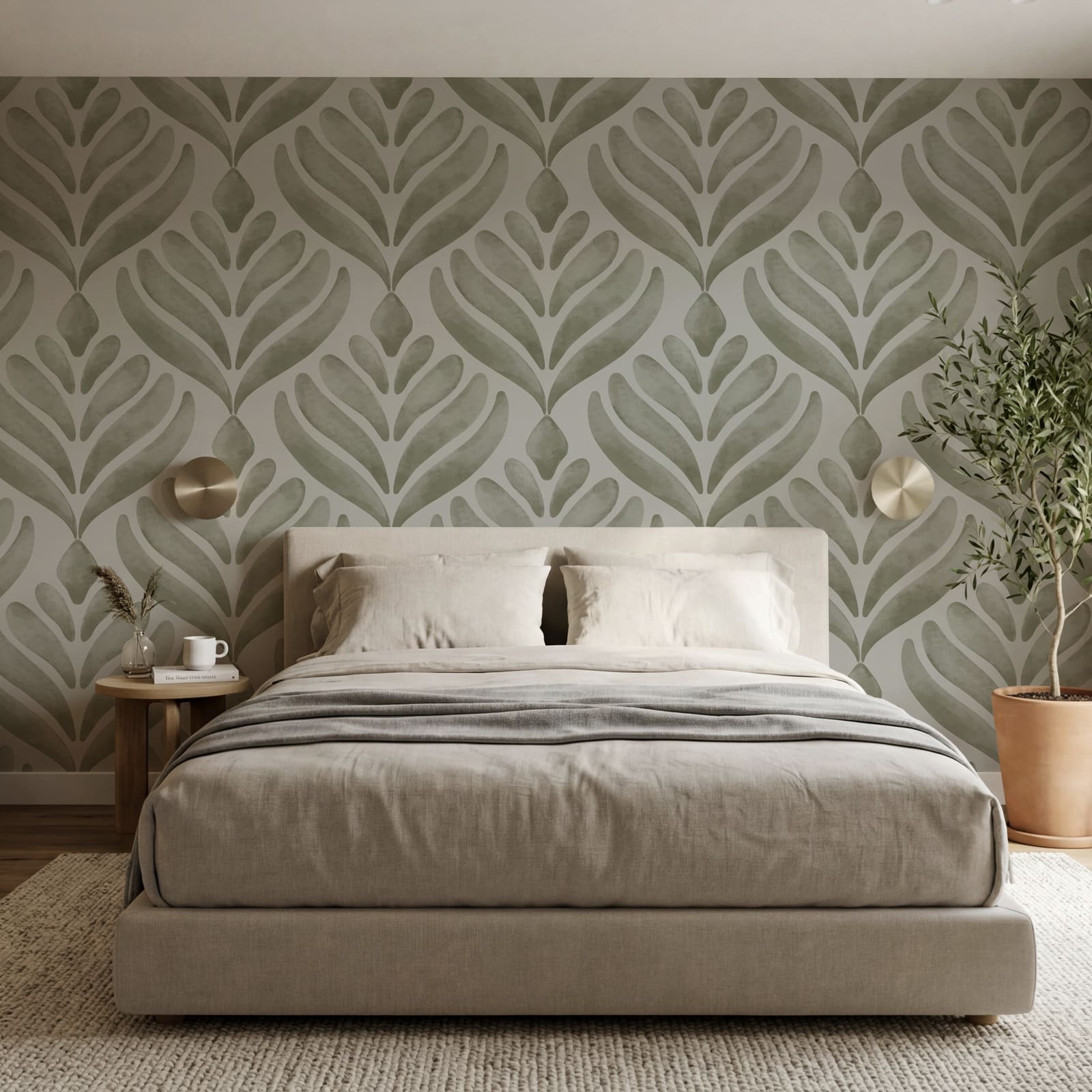 Motif de feuilles sur fond gris Motif de feuilles sur fond gris