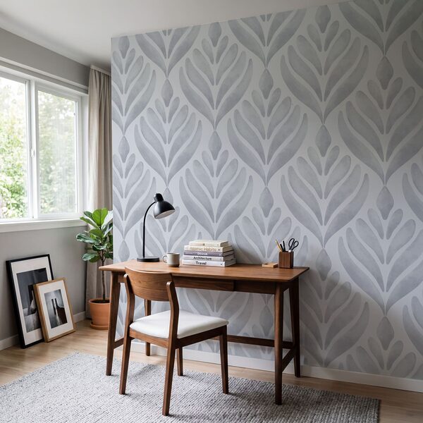 Motif de feuilles sur fond blanc