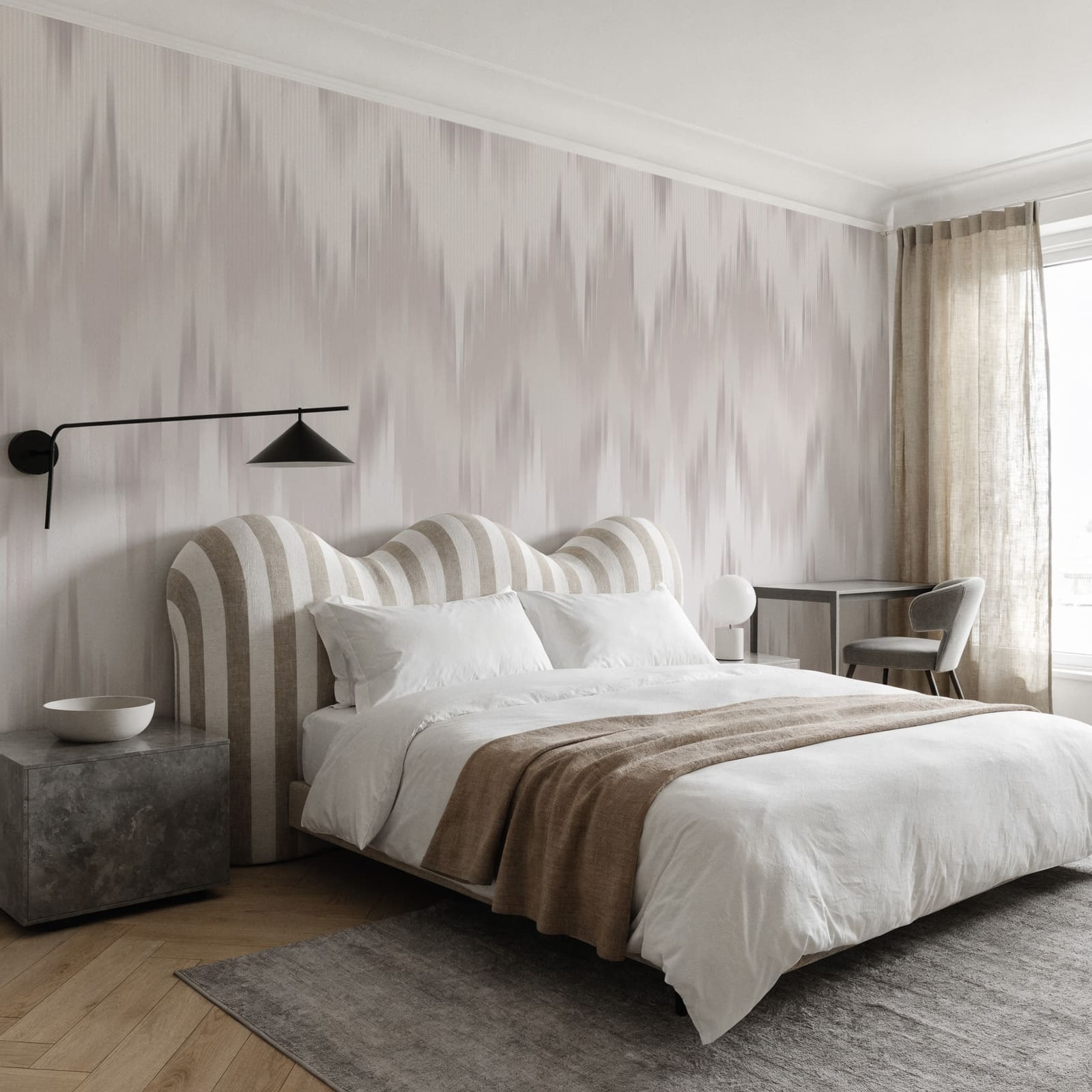 Motif en zigzag blanc et gris Motif en zigzag blanc et gris