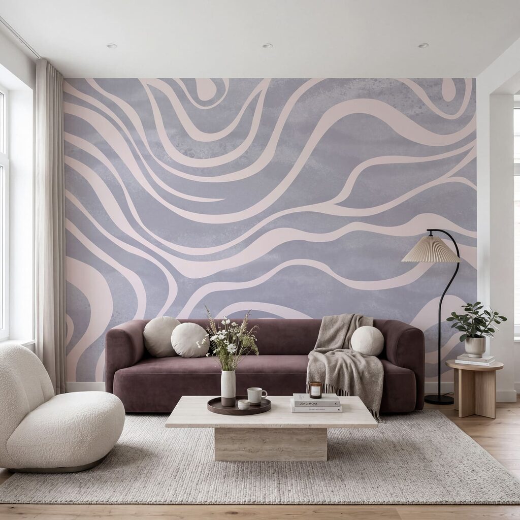 Des lignes fluides dans des tons pastel doux
