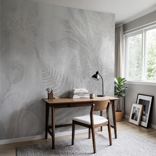 Motif floral gris et blanc Motif floral gris et blanc