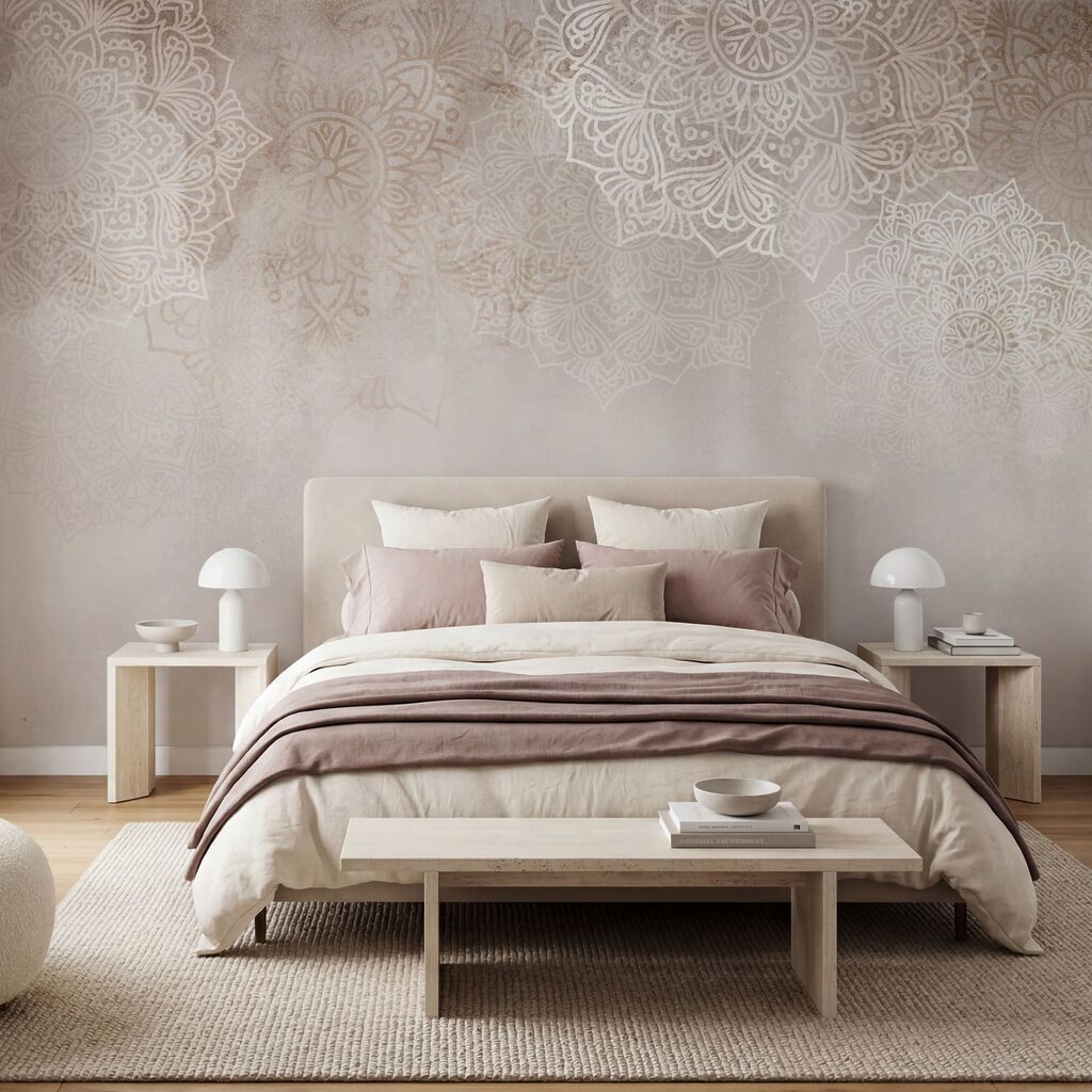 Fond blanc et rose avec des mandalas blancs Fond blanc et rose avec des mandalas blancs