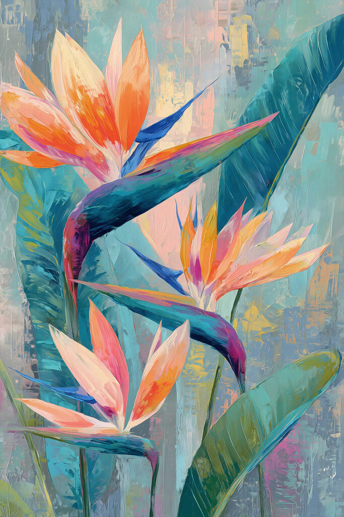 Painting of flowers and leaves Painting of flowers and leaves