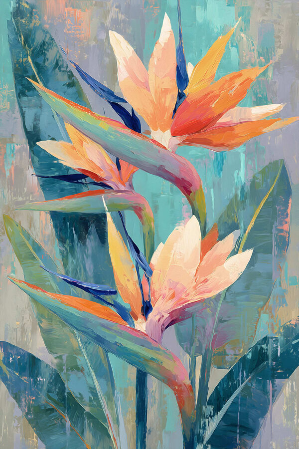 Painting of flowers and leaves Painting of flowers and leaves