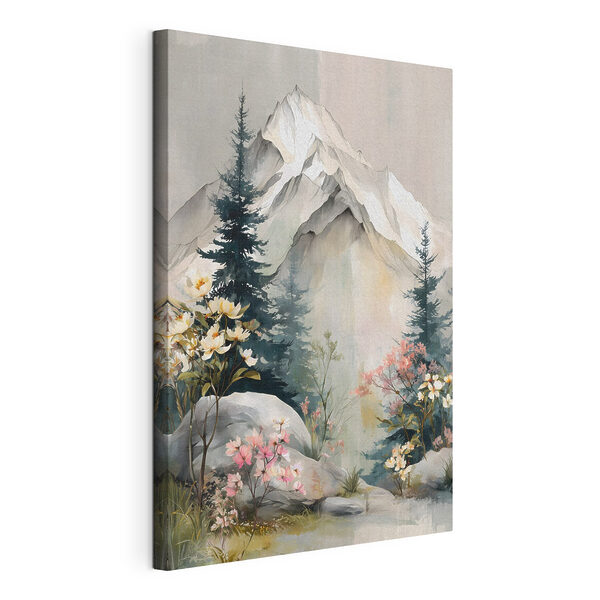 Tableaux Tableau représentant une montagne avec des arbres et des fleurs (UGS : s50152) Tableaux Tableaux Tableau représentant une montagne avec des arbres et des fleurs (UGS : s50152)