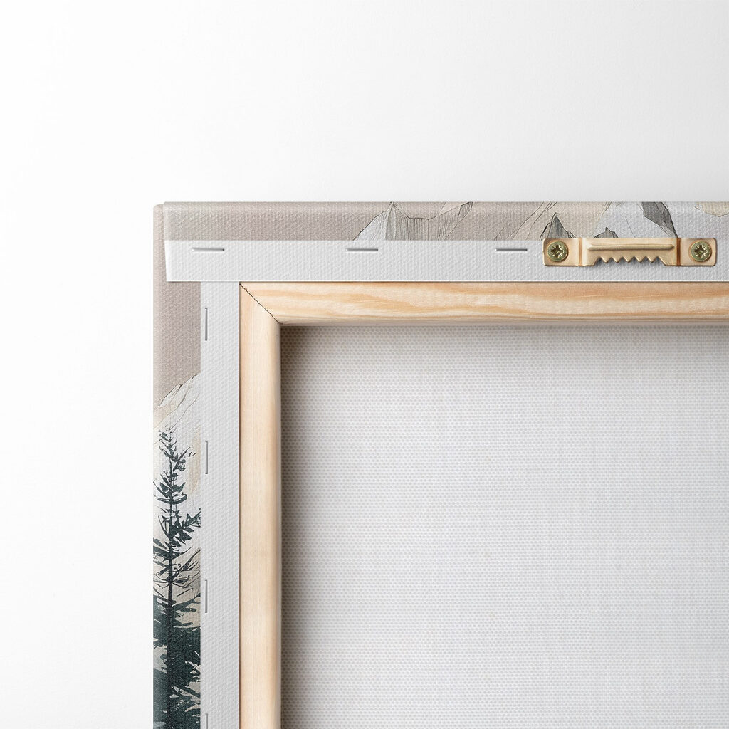 Painting of a mountain with trees and flowers Painting of a mountain with trees and flowers