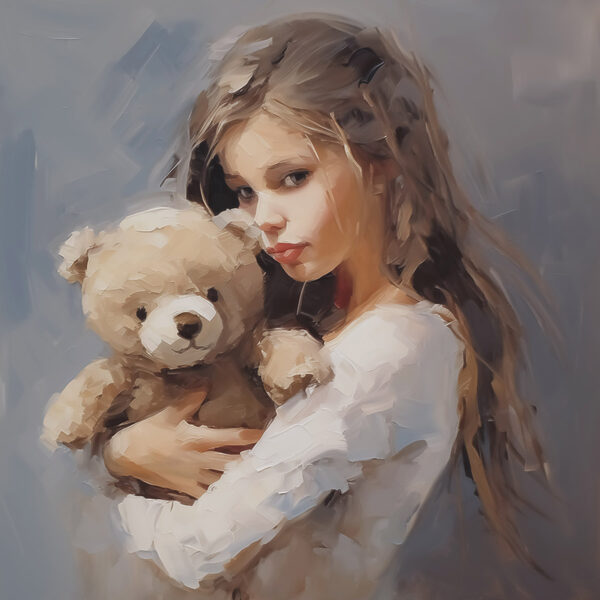 Girl holding a teddy bear Girl holding a teddy bear