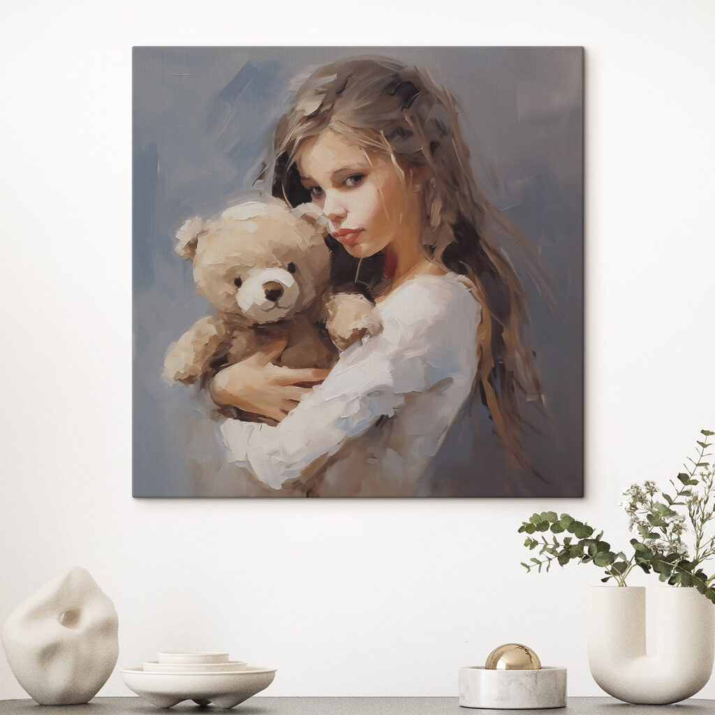 Girl holding a teddy bear Girl holding a teddy bear