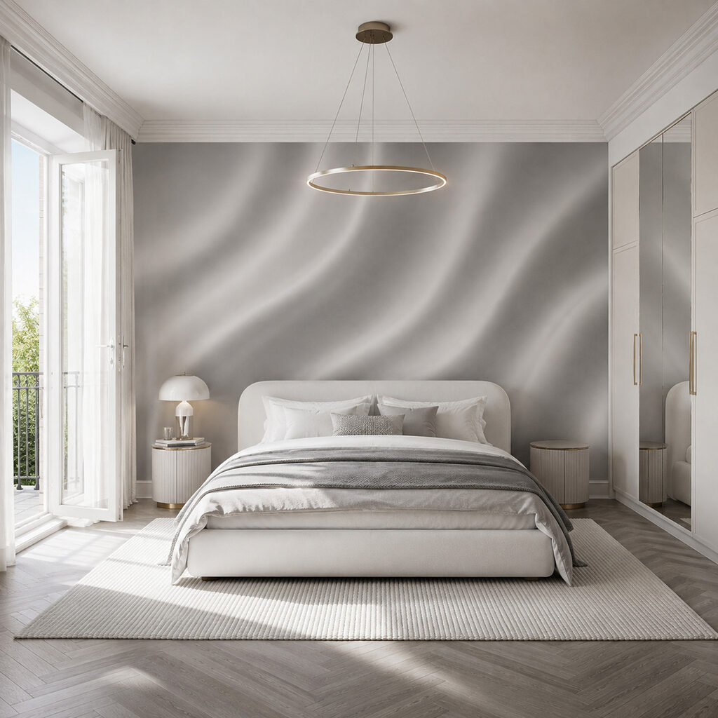 Tissu blanc aux plis ondulés Tissu blanc aux plis ondulés