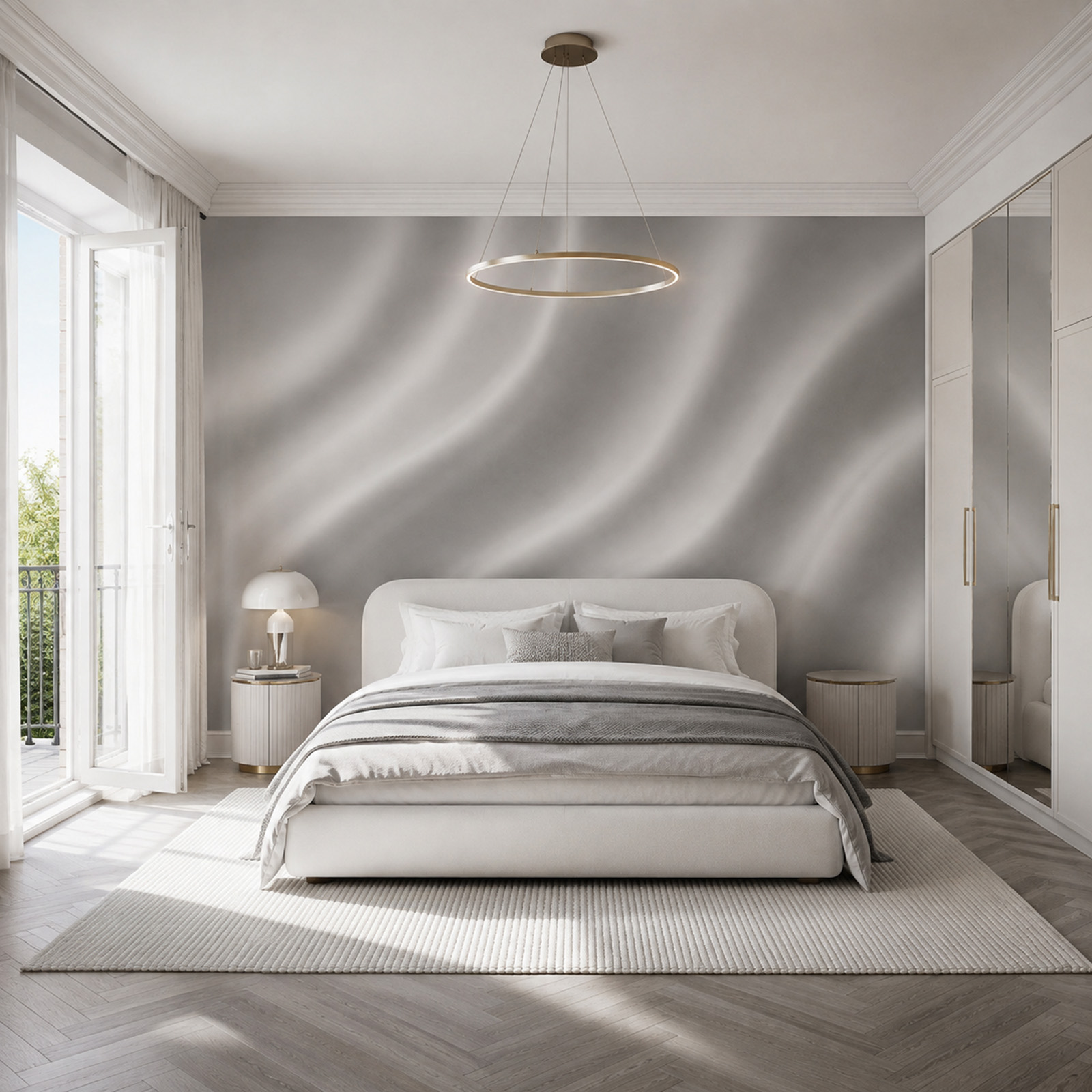 Tissu blanc aux plis ondulés Tissu blanc aux plis ondulés