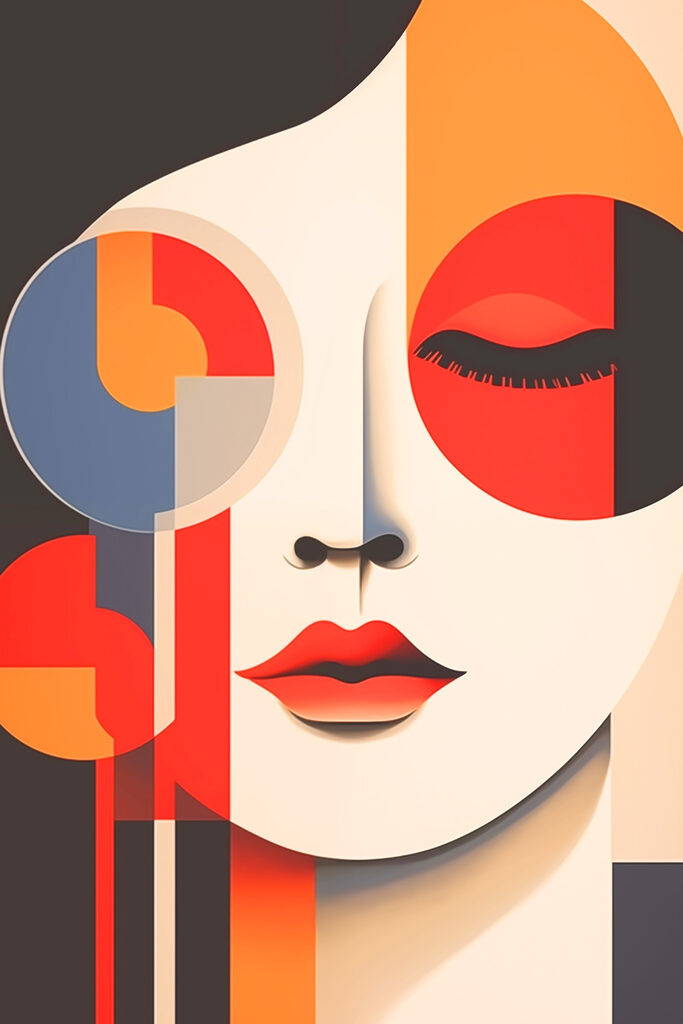 Face with different colors and shapes Face with different colors and shapes