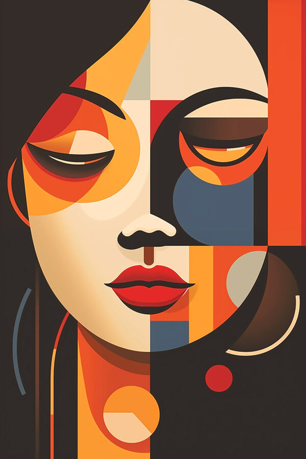 Woman's face with different colors Woman's face with different colors