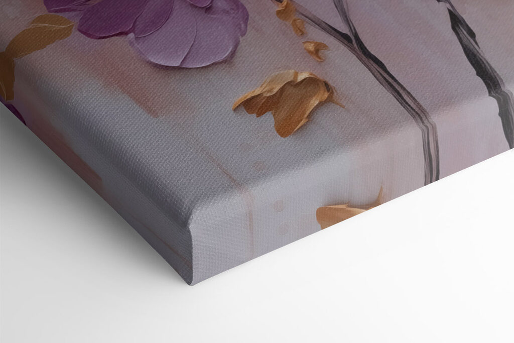 Painting of flowers on a white surface Painting of flowers on a white surface