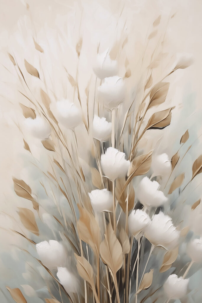 Painting of flowers and leaves