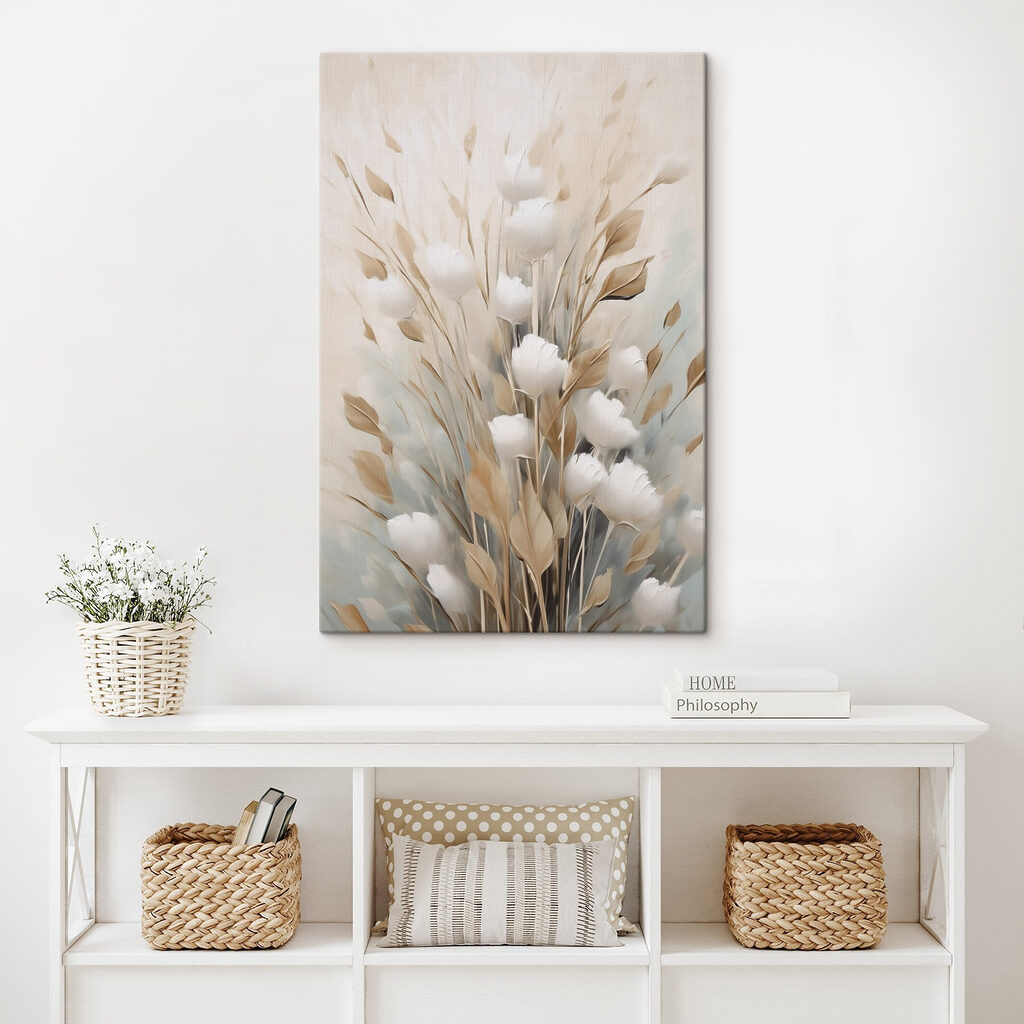 Painting of flowers and leaves