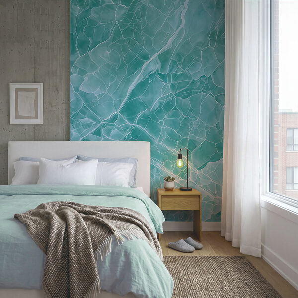 Motif abstrait serein sur fond turquoise Motif abstrait serein sur fond turquoise