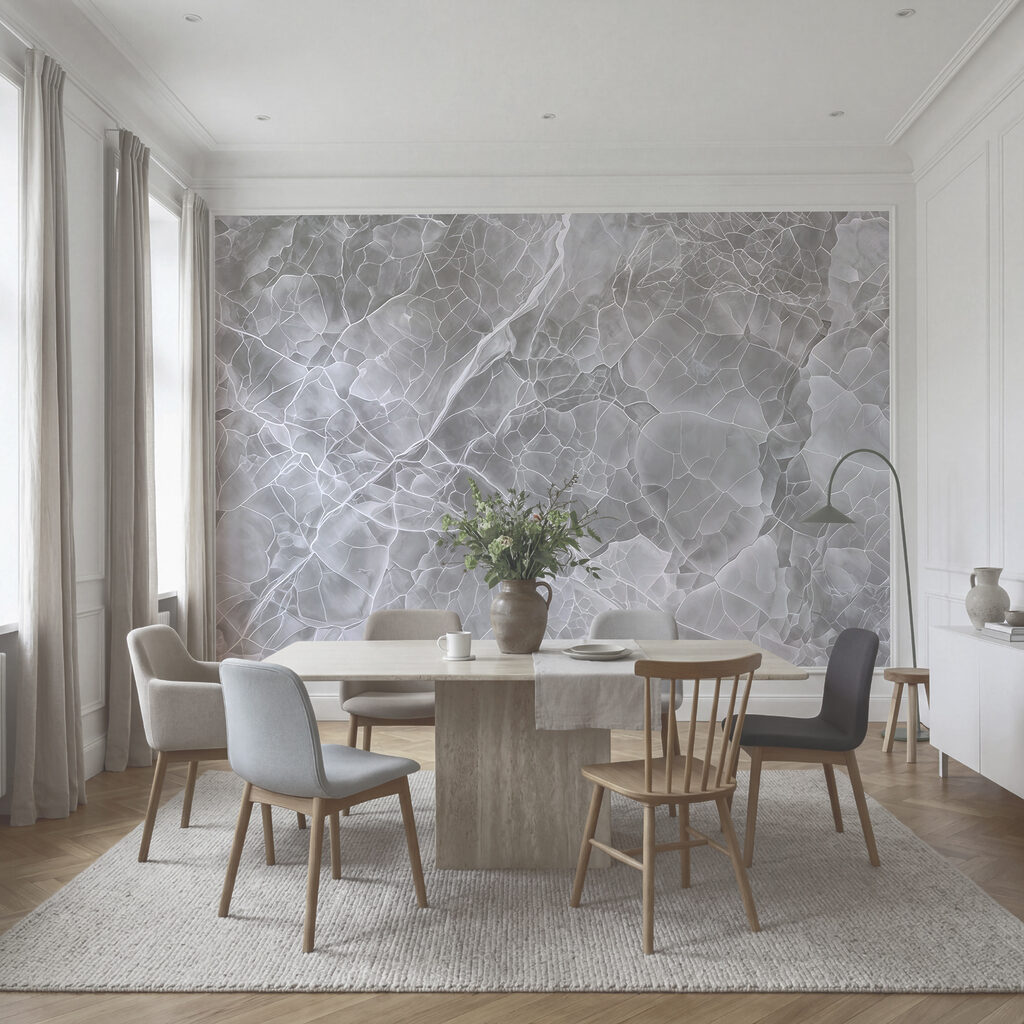 Des couches éthérées aux teintes d'un blanc glacé