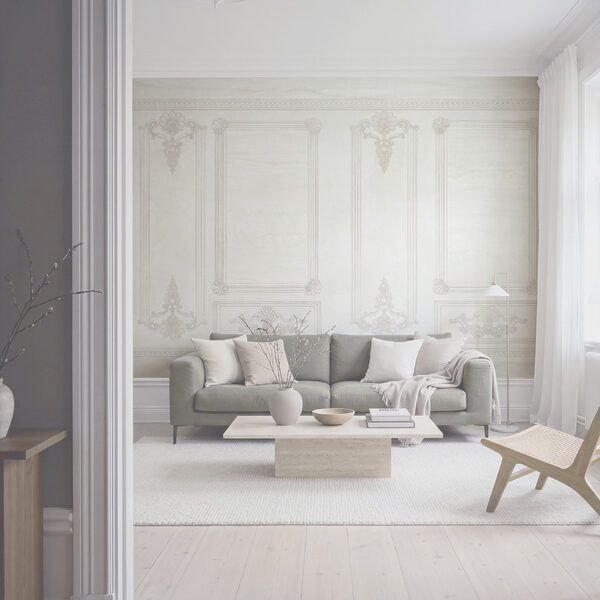 Mur blanc orné de motifs décoratifs Mur blanc orné de motifs décoratifs