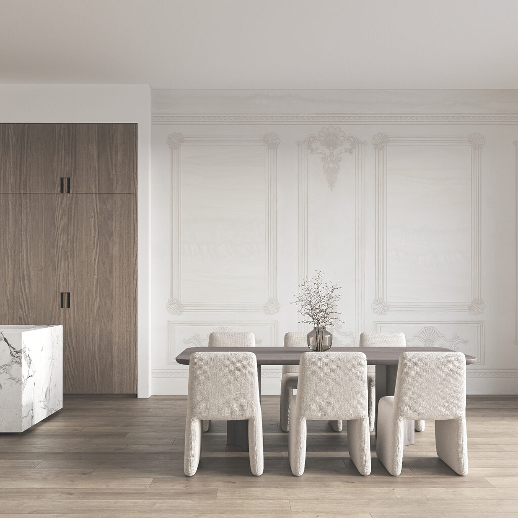 Mur blanc orné de motifs décoratifs Mur blanc orné de motifs décoratifs
