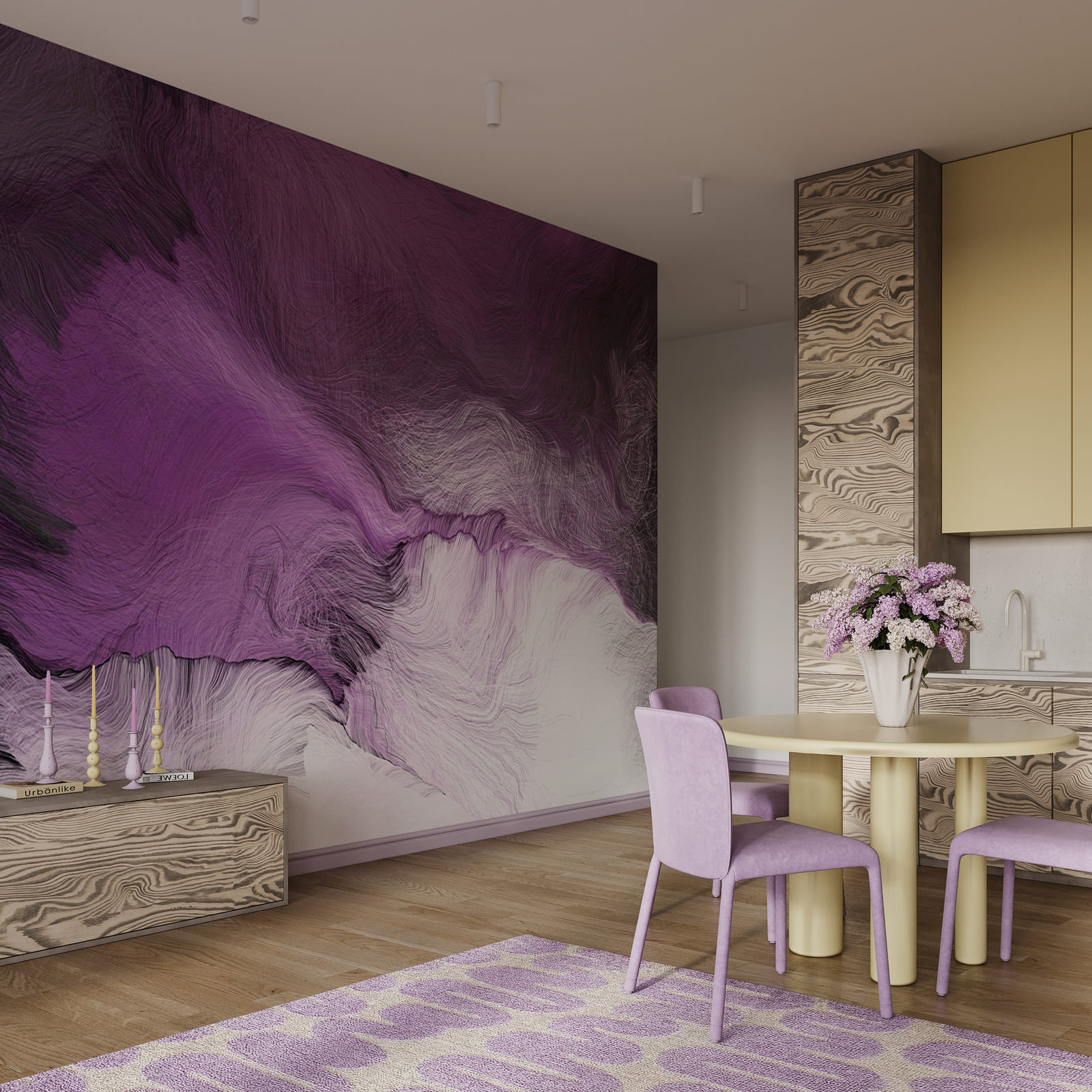 Peinture violette et blanche Peinture violette et blanche