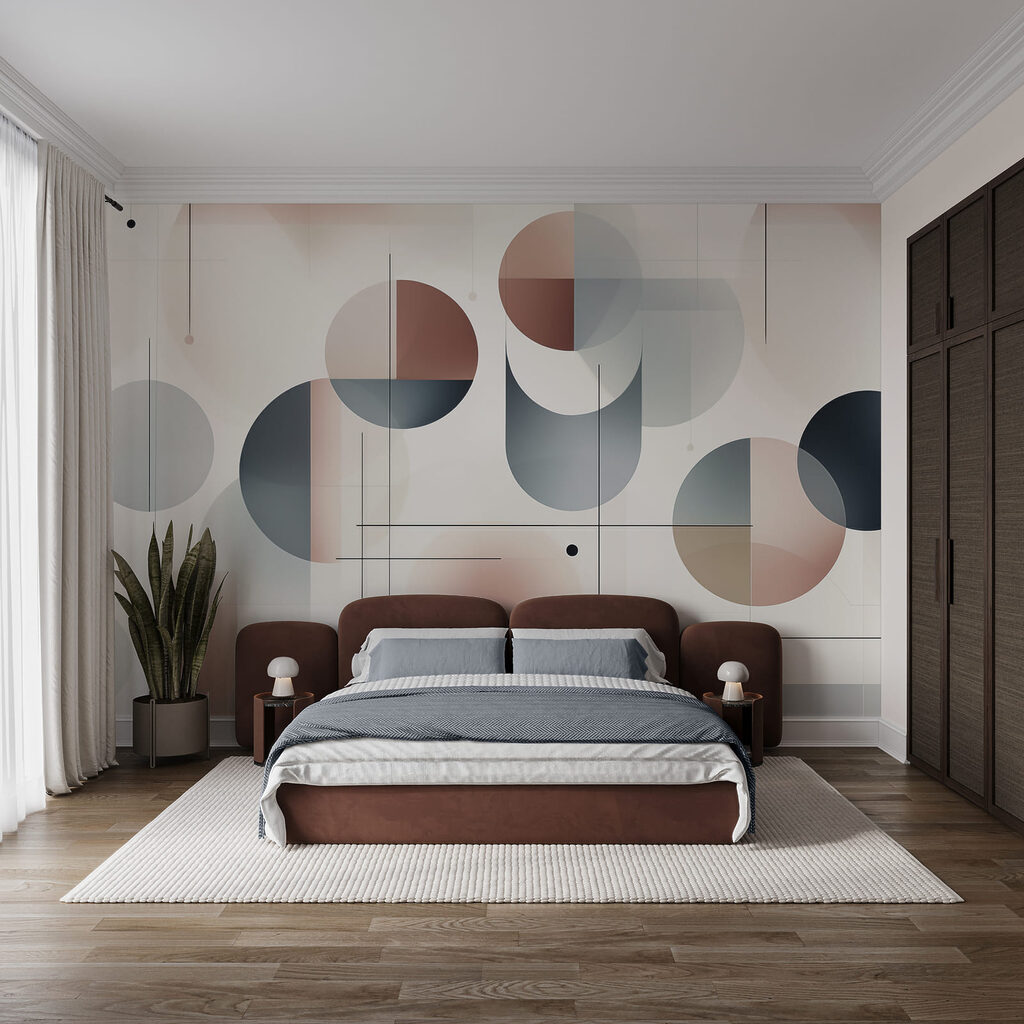 Des formes géométriques dans une palette de couleurs douces Des formes géométriques dans une palette de couleurs douces