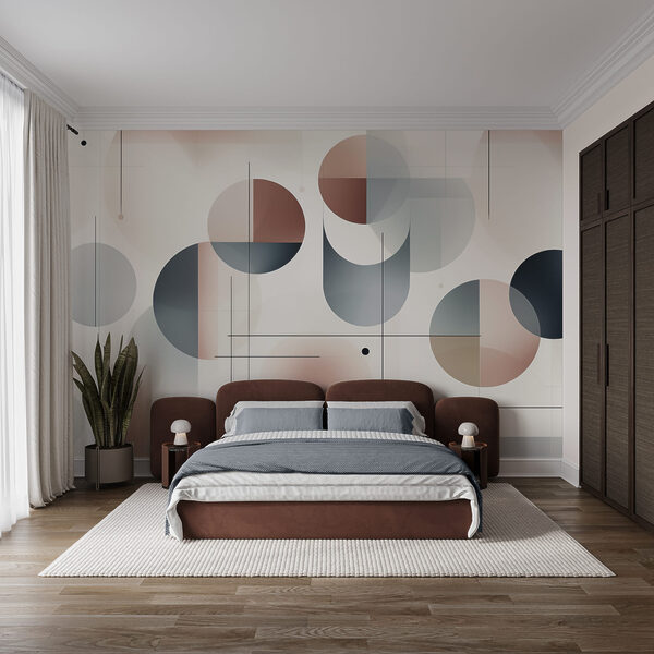 Des formes géométriques dans une palette de couleurs douces Des formes géométriques dans une palette de couleurs douces