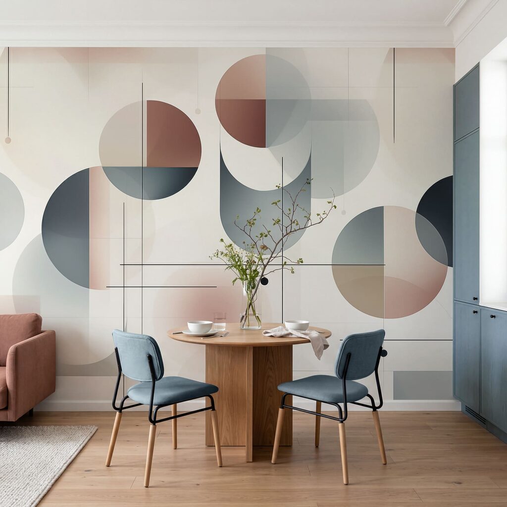 Des formes géométriques dans une palette de couleurs douces Des formes géométriques dans une palette de couleurs douces