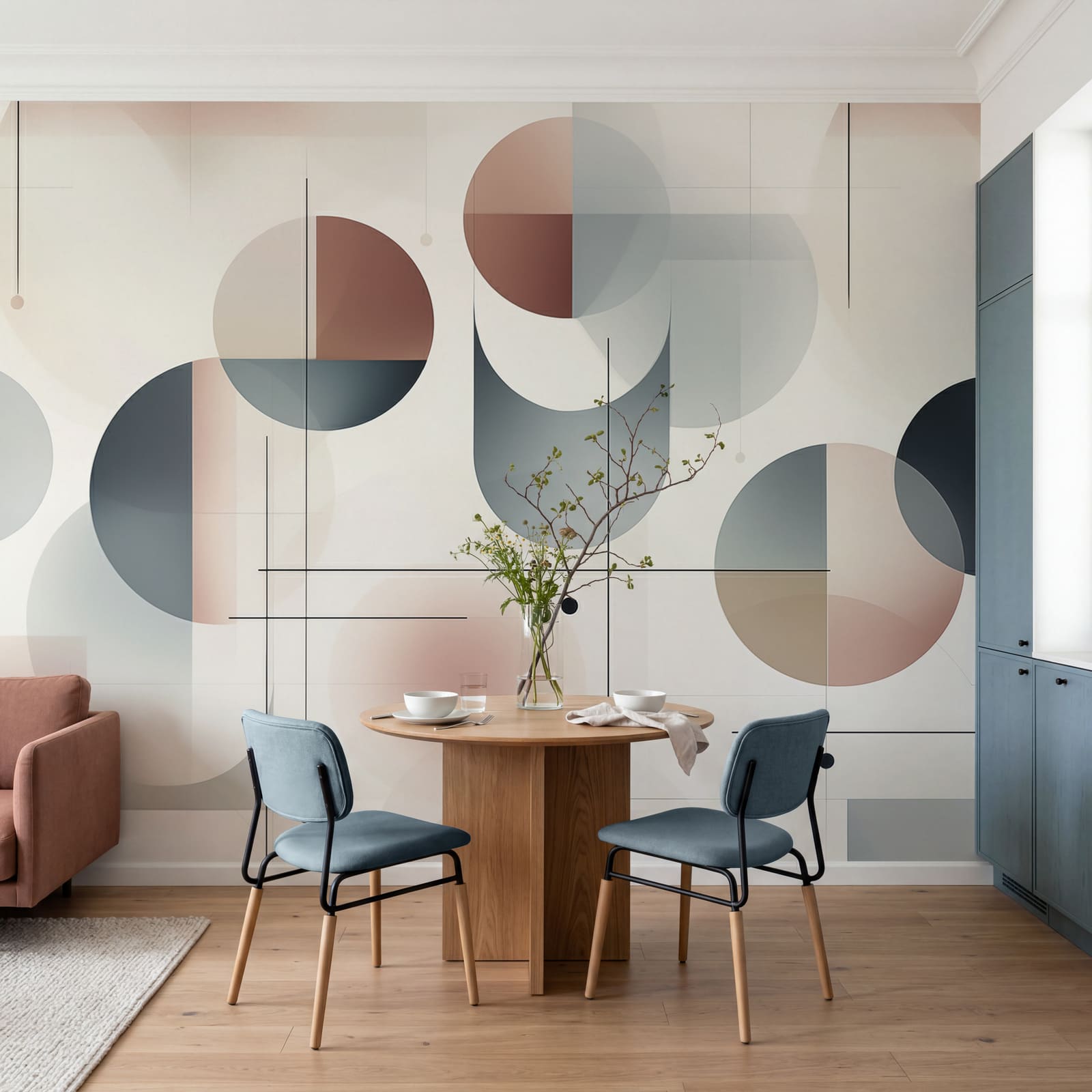 Des formes géométriques dans une palette de couleurs douces Des formes géométriques dans une palette de couleurs douces
