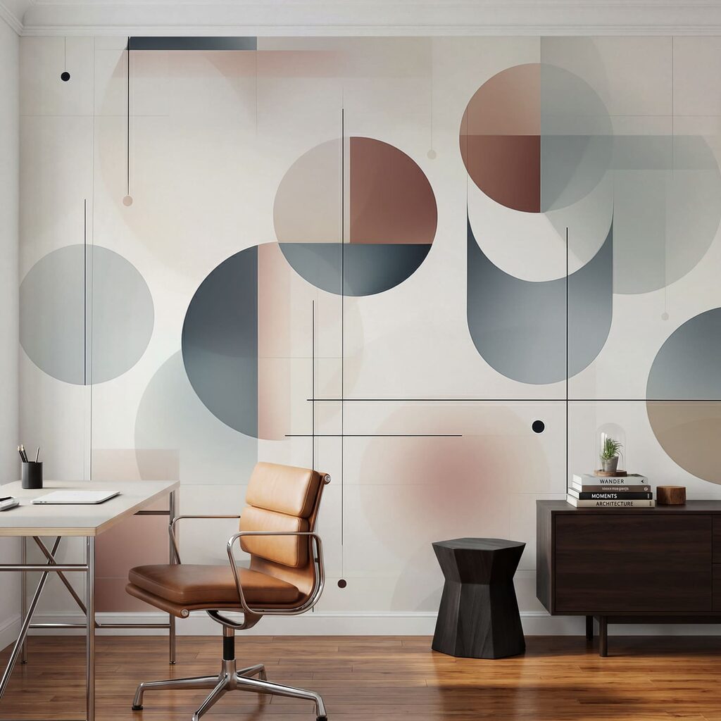 Des formes géométriques dans une palette de couleurs douces Des formes géométriques dans une palette de couleurs douces