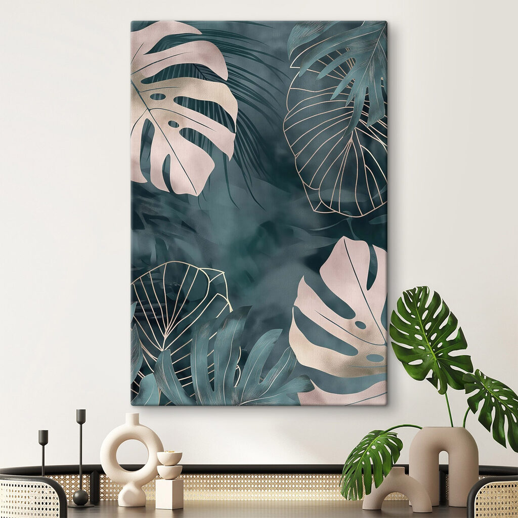 - Elegant leaves in soft colors