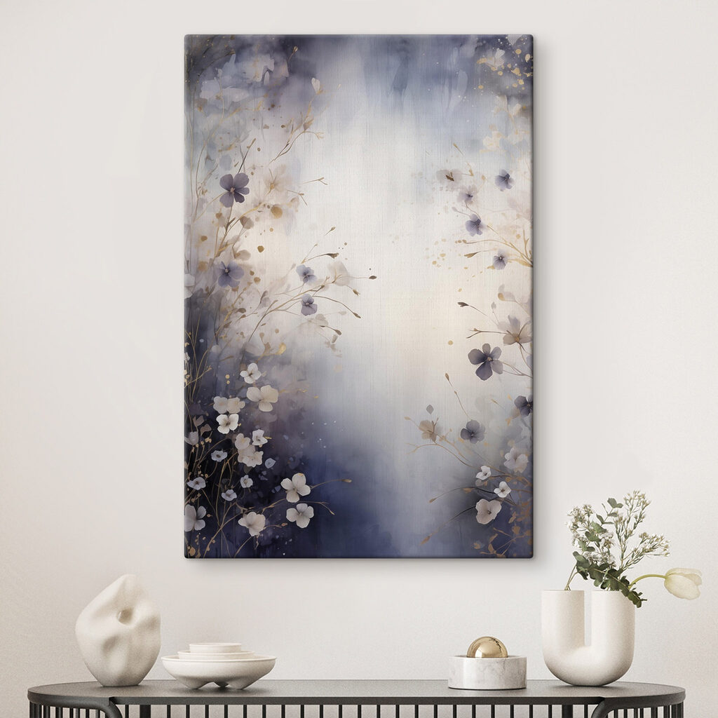 Painting of flowers on a white background
