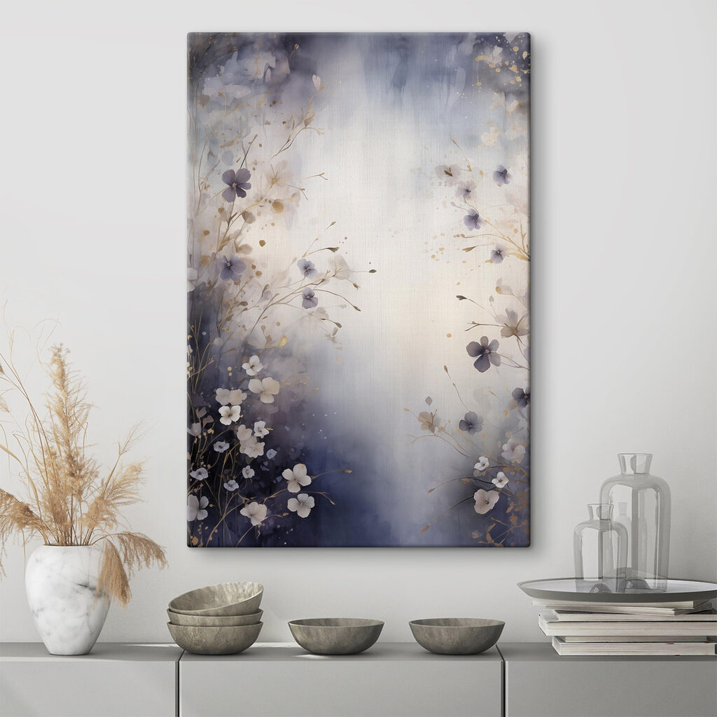 Painting of flowers on a white background