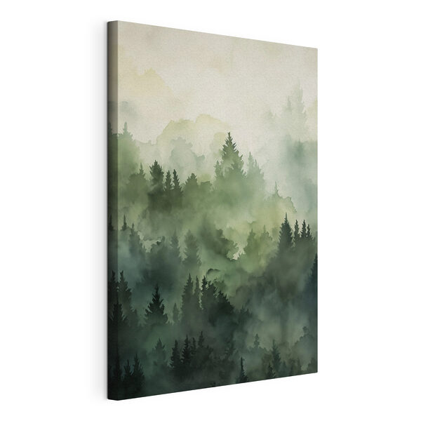 Tableaux Tableaux Forêt brumeuse avec des arbres (UGS : s50180)