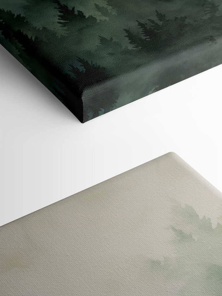 Foggy forest with trees