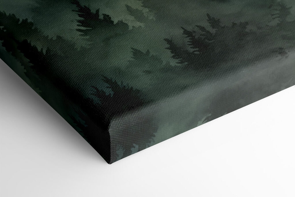 Foggy forest with trees