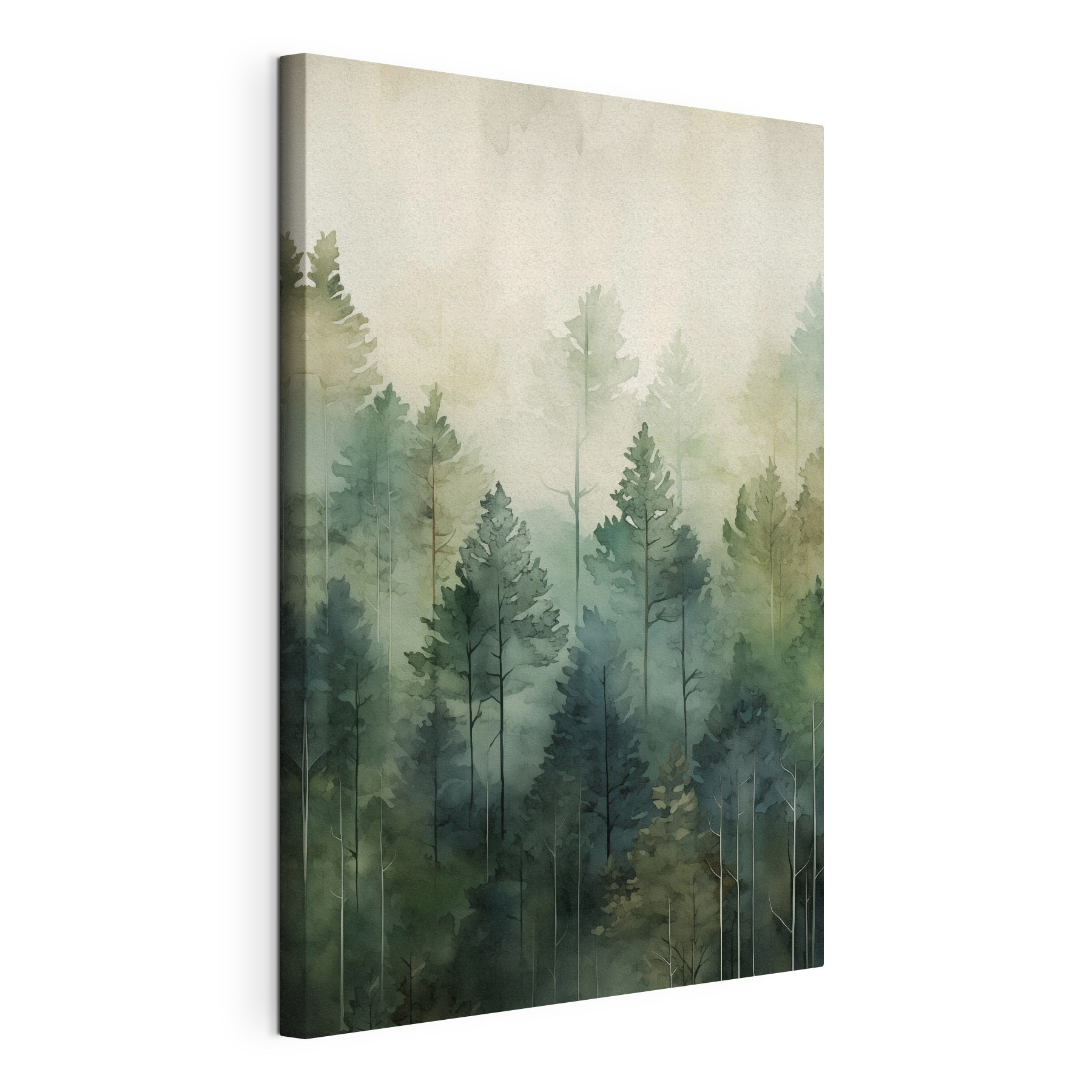 Painting of trees in the fog Painting of trees in the fog