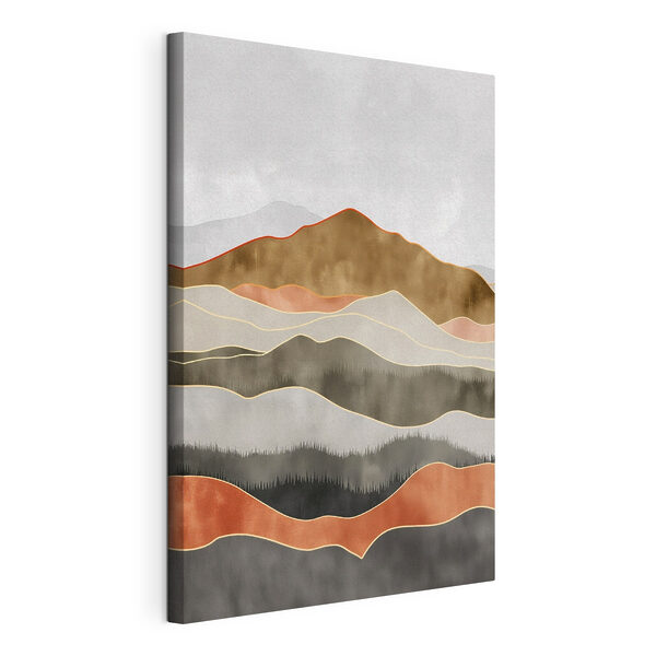 Painting of hills with trees Painting of hills with trees
