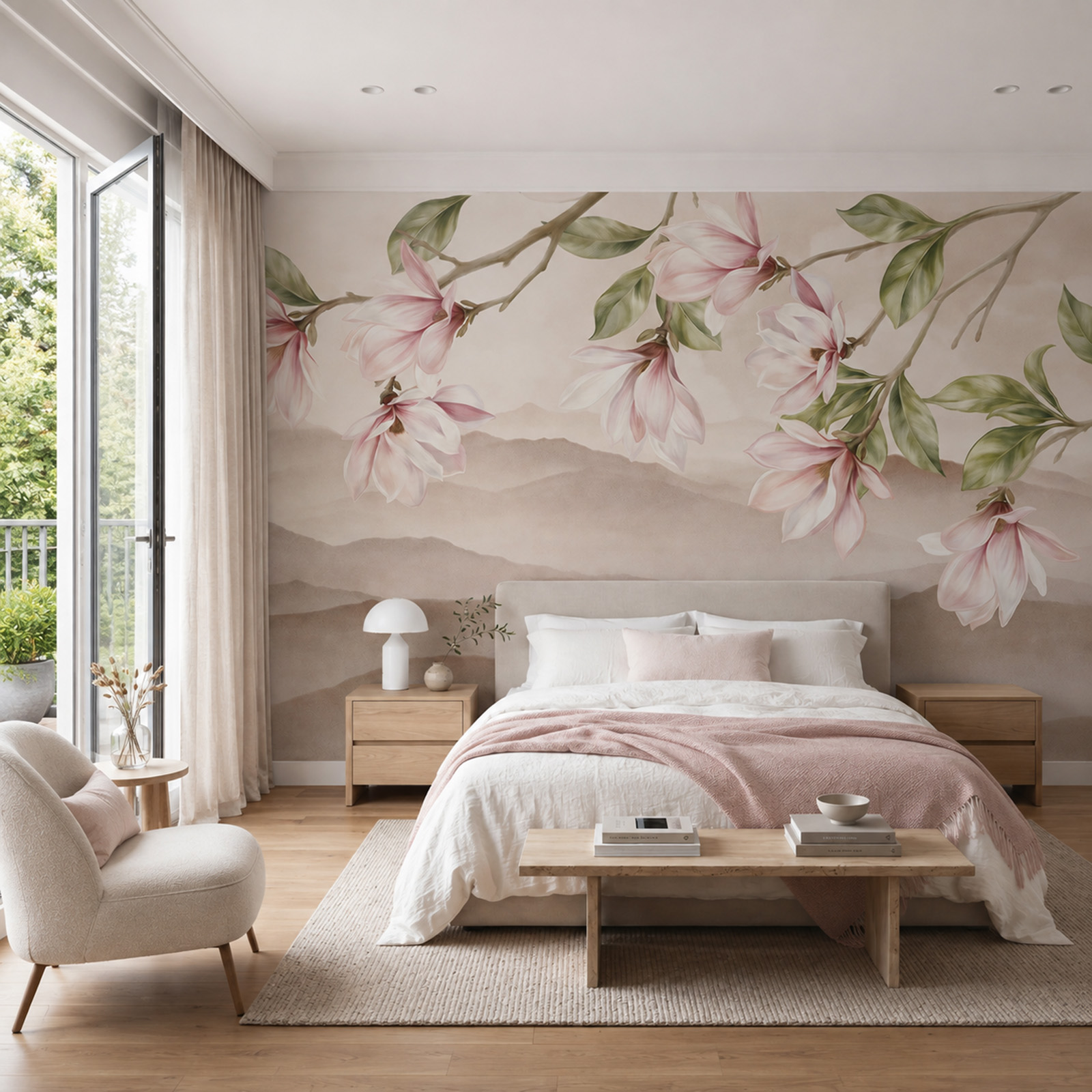 Peinture représentant des fleurs sur une branche Peinture représentant des fleurs sur une branche