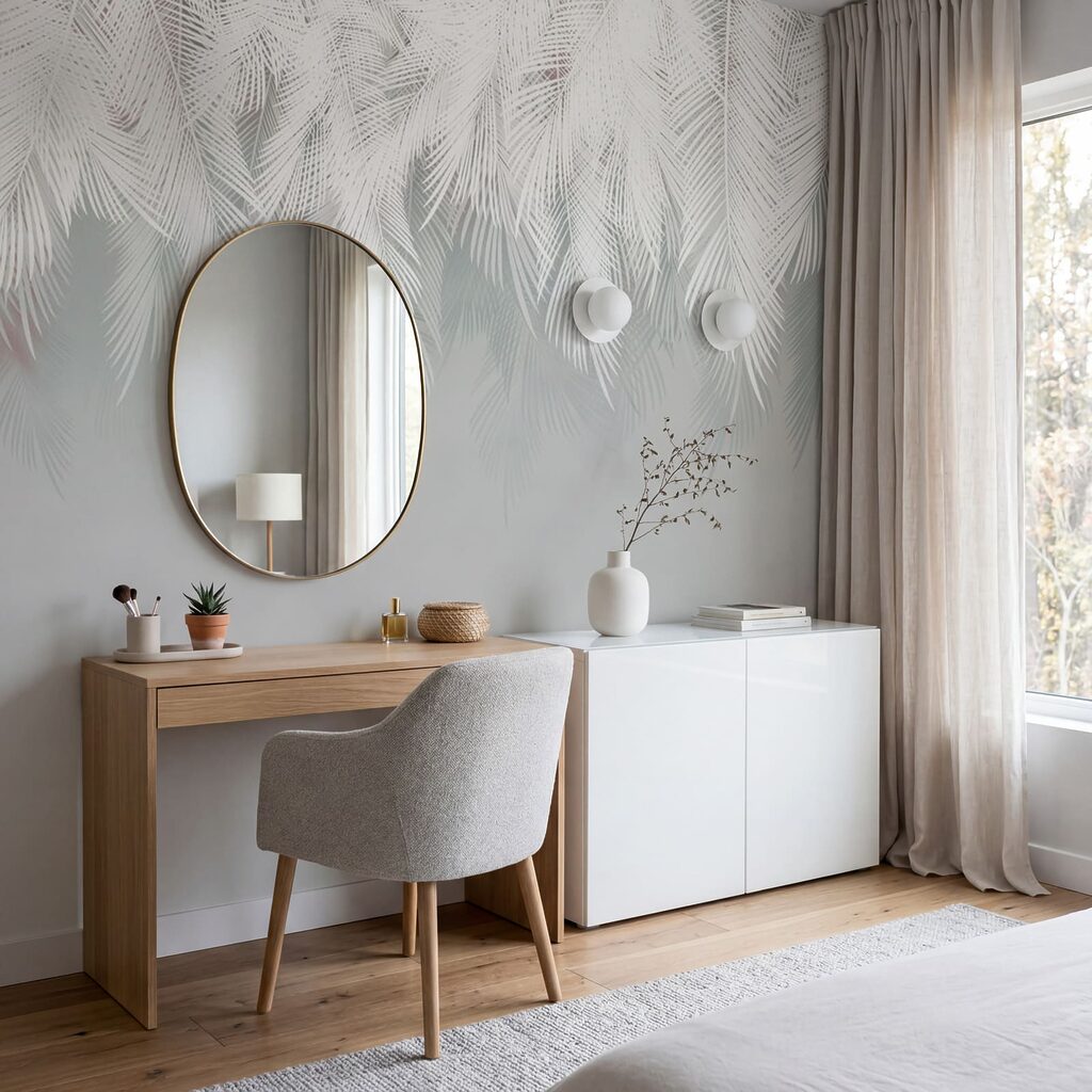 Motif de plumes blanches sur fond gris