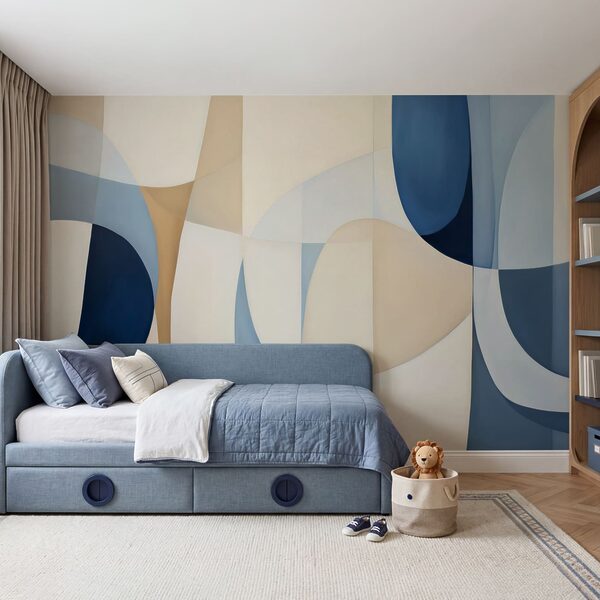 Œuvre d'art bleue et blanche Œuvre d'art bleue et blanche